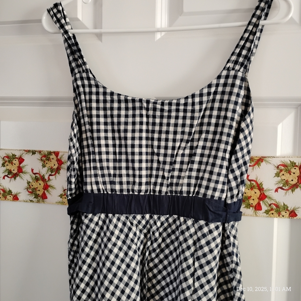 Motherhood Maternity Navy and White Checkered Top - Picture 4 of 7